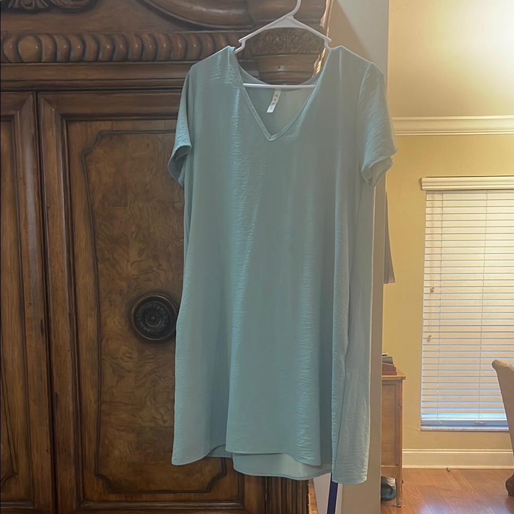 Light Blue V-Neck Dress